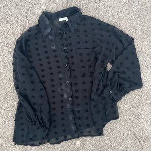 Sheer black blouse